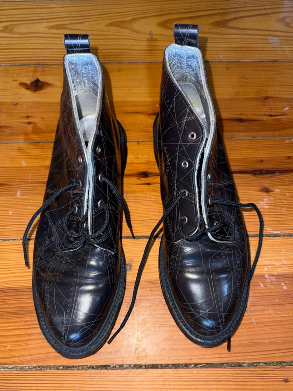 Dr. Martens Black Lace-Up Combat Boots with Subtle Brogue Detailing
